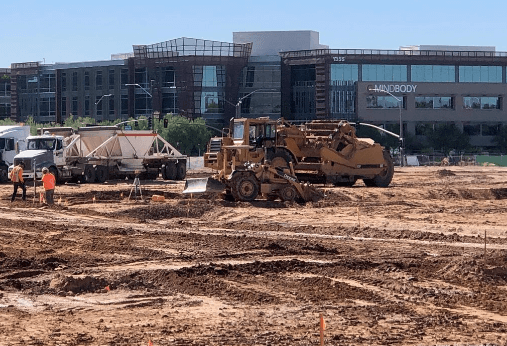 Construction work underway at Papago Plaza redevelopment in Scottsdale